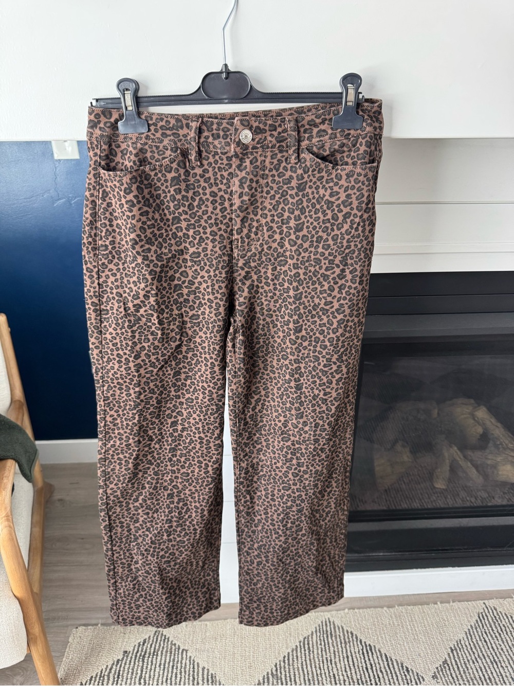 luvamia Wide Leg Jeans Cheetah Print High Waisted Size Medium New